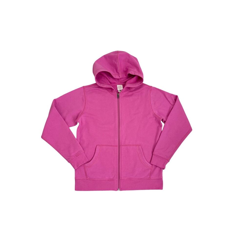 Hanna Andersson Hooded Sweatshirt Pink French Terry Full Zip-Up Hoodie Size 12